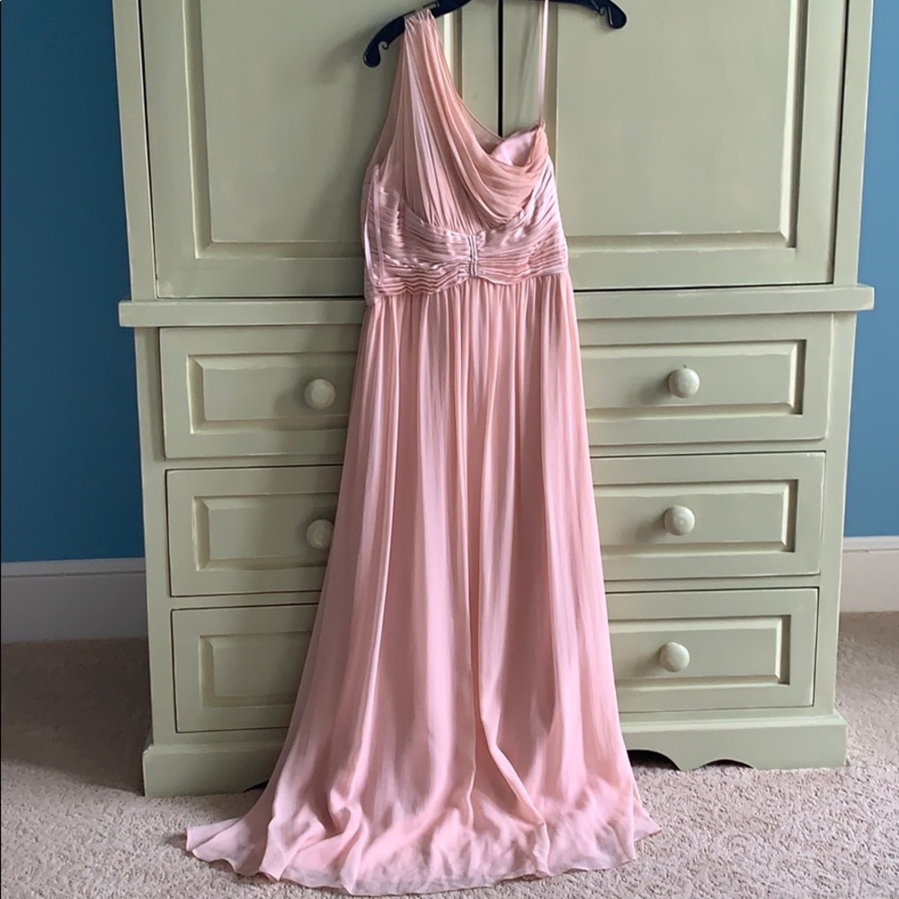 Aidan Mattox blush one shoulder dress size 4